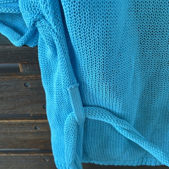 Free People Oh Hello Tie Waist Cardigan Blue - Picture 14 of 16